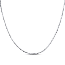 Solid Wheat Chain Necklace 14K White Gold 22&quot; Chain