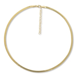 Solid Herringbone Necklace 10K Yellow Gold 20&quot;