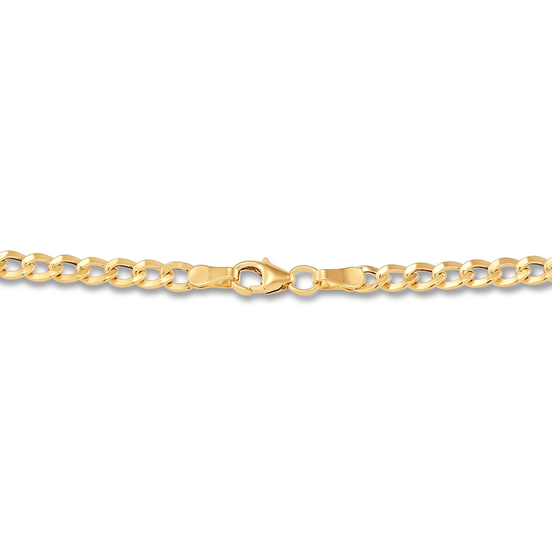 Main Image 2 of Hollow Curb Chain Necklace 14K Yellow Gold 17&quot;