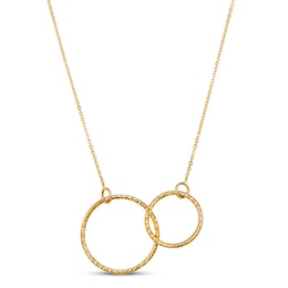 Interlocking Circle Necklace 10K Yellow Gold 18&quot;