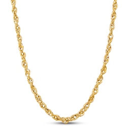 Rope Chain Necklace Hollow 10K Yellow Gold 20&quot;