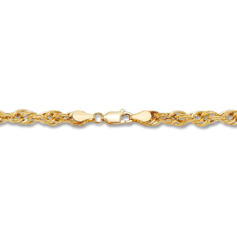 Hollow Rope Chain Necklace 10K Yellow Gold 20"