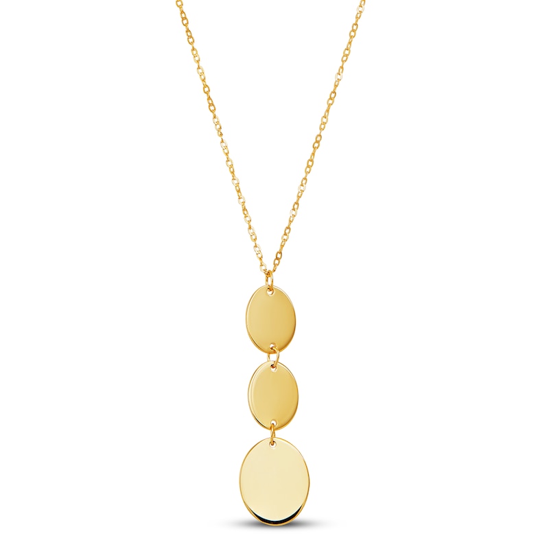 Graduated Oval Necklace 10K Yellow Gold 18"