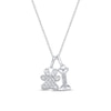 Thumbnail Image 1 of Diamond Dog Paw/Bone Necklace 1/5 ct tw Round & Baguette 10K White Gold 18&quot;