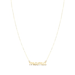 Mama Script Necklace 10K Yellow Gold 18&quot;