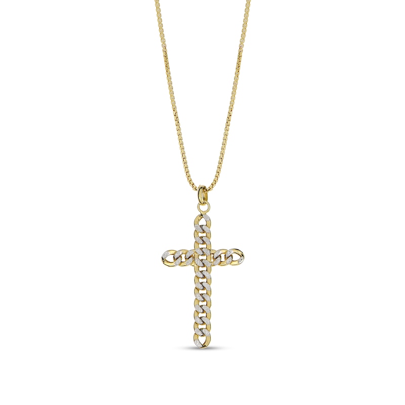 Cross Chain Necklace 10K Yellow Gold 18