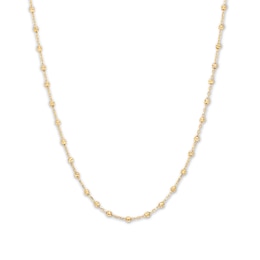 Beaded Chain Necklace 10K Yellow Gold 17&quot;