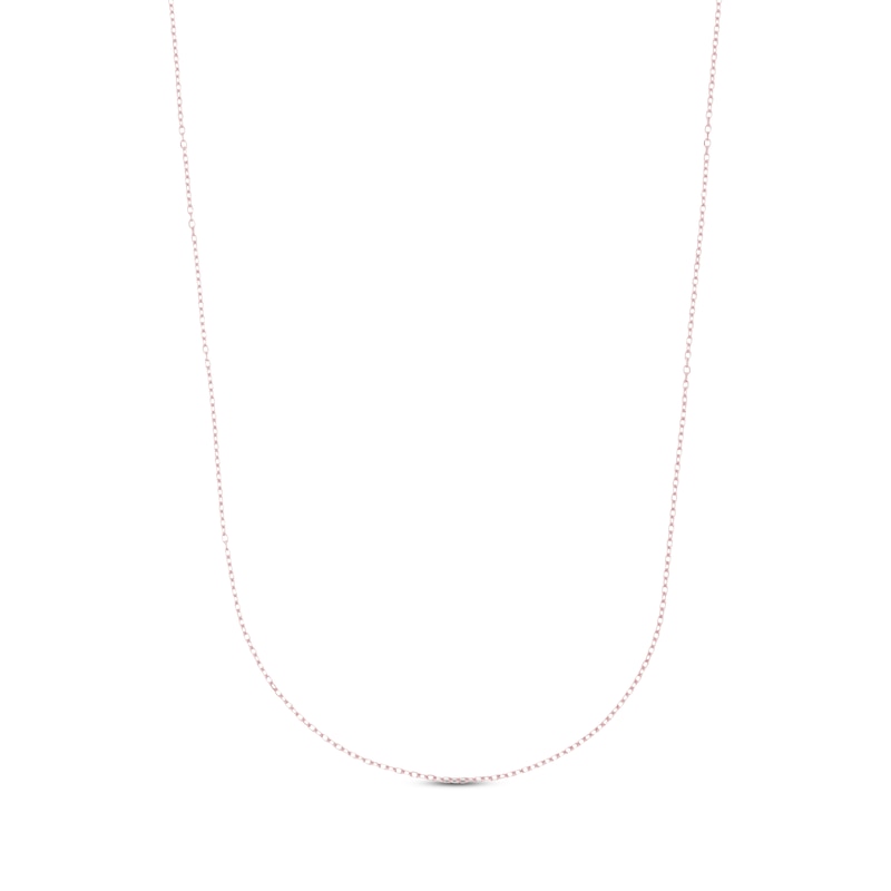 Main Image 1 of Solid Rolo Cable Chain Necklace 14K Rose Gold 18&quot;