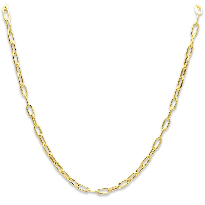 Main Image 1 of Hollow Paperclip Necklace 10K Yellow Gold 18&quot;