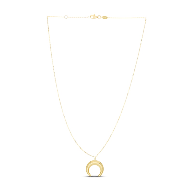 Main Image 2 of Crescent Moon Necklace 14K Yellow Gold 17&quot;