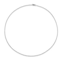 Solid Rope Chain Necklace 10K White Gold 20&quot;