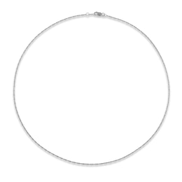 Solid Rope Chain Necklace 10K White Gold 18&quot;