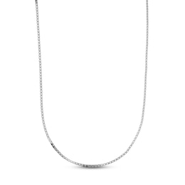 Hollow Square Box Chain Necklace 14K White Gold 18&quot;