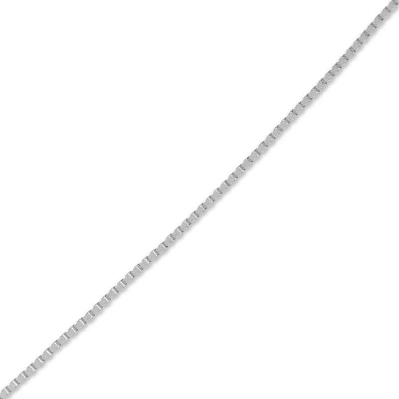 Main Image 2 of Hollow Square Box Chain Necklace 14K White Gold 18&quot;