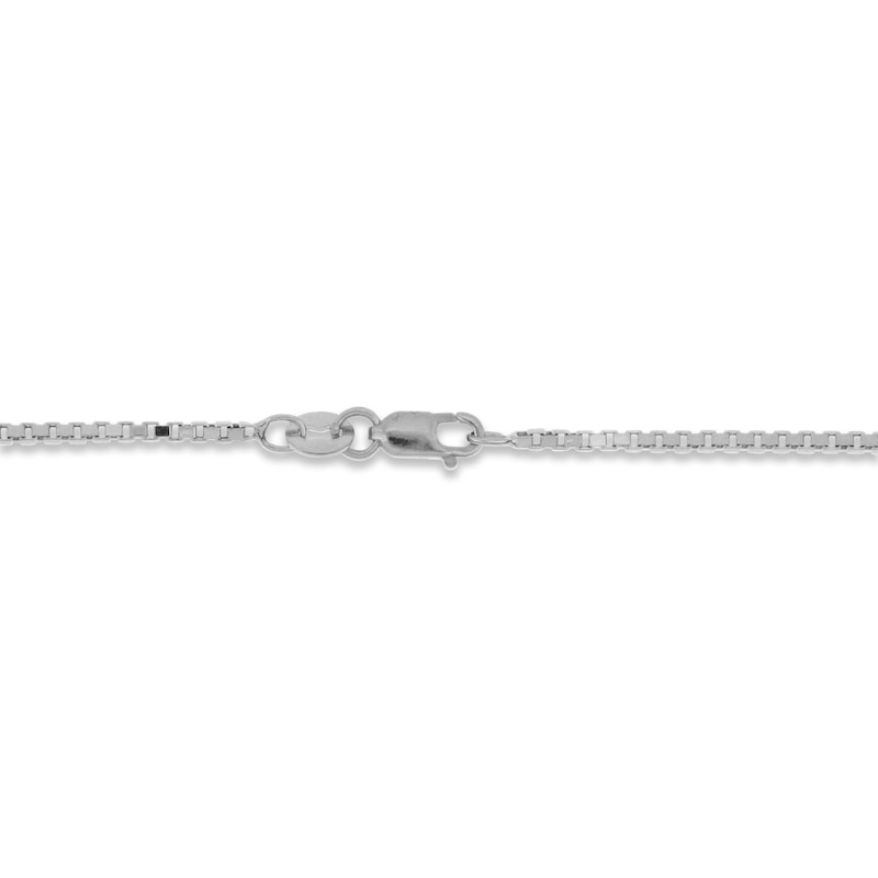 Main Image 3 of Hollow Square Box Chain Necklace 14K White Gold 18&quot;