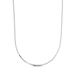 Hollow Square Box Chain Necklace 14K White Gold 20&quot;