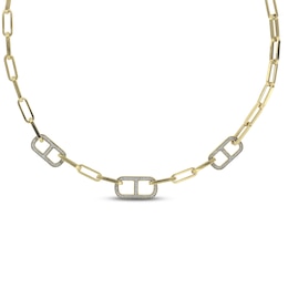 Glitter Paperclip Necklace 14K Yellow Gold 18.5&quot;