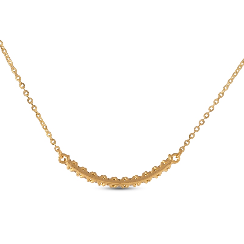 Main Image 3 of Diamond-cut Smile Necklace 10K Yellow Gold 18&quot;