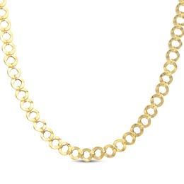 Hammered Circle Necklace 10K Yellow Gold 18&quot;