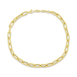 Hollow Paperclip Necklace 14K Yellow Gold 20&quot;