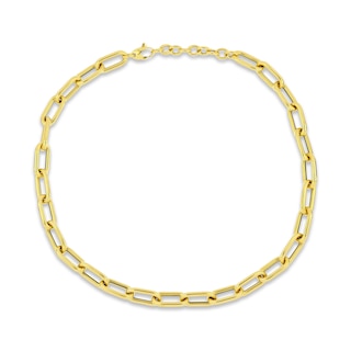 Solid Figaro Necklace 14K Yellow Gold 24