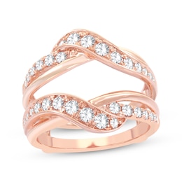 Diamond Crossover Enhancer Ring 3/4 ct tw 14K Rose Gold