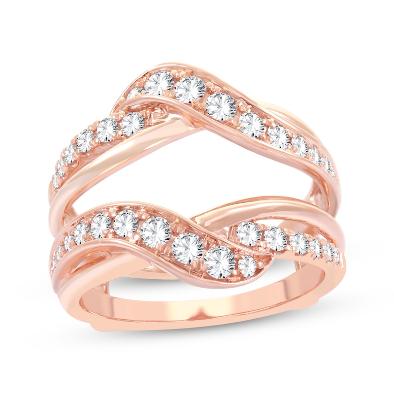 Main Image 1 of Diamond Crossover Enhancer Ring 3/4 ct tw 14K Rose Gold