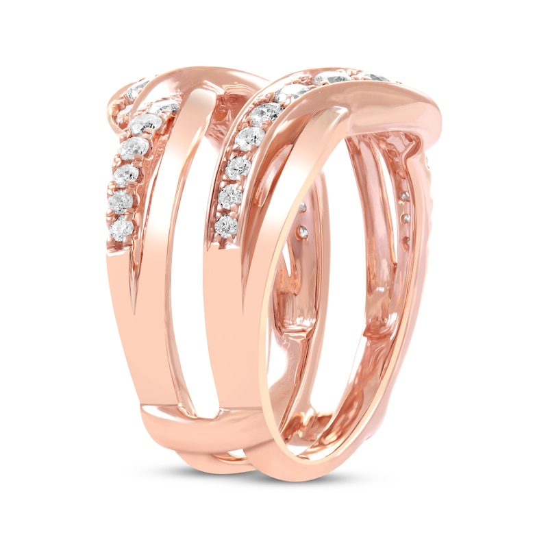 Main Image 2 of Diamond Crossover Enhancer Ring 3/4 ct tw 14K Rose Gold