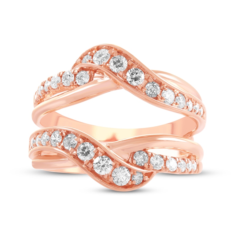 Main Image 3 of Diamond Crossover Enhancer Ring 3/4 ct tw 14K Rose Gold