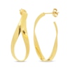 Thumbnail Image 3 of Ribbon Swirl Hoop Earrings 10K Yellow Gold