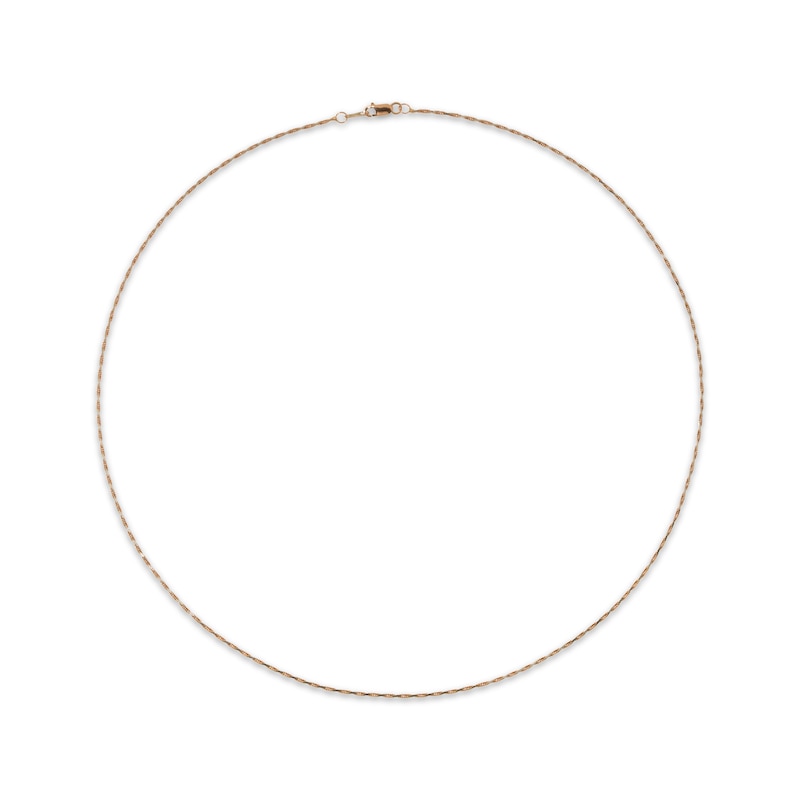 Diamond-Cut Solid Rope Chain 1.1mm 14K Rose Gold 20"