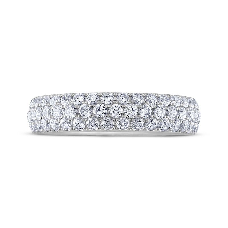 Main Image 3 of THE LEO Diamond Three-Row Anniversary Band 1 ct tw 14K White Gold