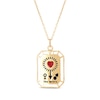 Thumbnail Image 1 of &quot;The Lovers&quot; Tarot Card Enamel Necklace 10K Yellow Gold 18&quot;