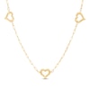 Thumbnail Image 1 of Polished Heart Outline Paperclip Station Necklace 14K Yellow Gold 18&quot;