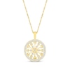 Thumbnail Image 0 of Diamond Hearts & Flower Medallion Necklace 1/6 ct tw 10K Yellow Gold 18"