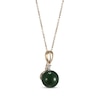 Thumbnail Image 2 of Jade Bead & Diamond Accent Necklace 14K Yellow Gold 18&quot;