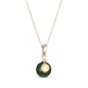 Thumbnail Image 3 of Jade Bead & Diamond Accent Necklace 14K Yellow Gold 18&quot;