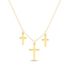 Thumbnail Image 0 of Triple Cross Dangle Necklace 14K Yellow Gold 18"