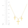 Thumbnail Image 2 of Triple Cross Dangle Necklace 14K Yellow Gold 18"