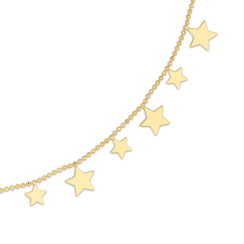 Main Image 2 of Stars Dangle Chain Necklace 14K Yellow Gold 18&quot;