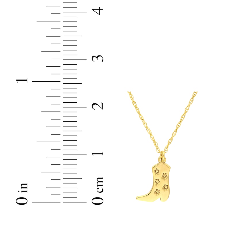 Cowboy Boot Necklace 14K Yellow Gold 18"