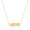 Thumbnail Image 1 of &quot;Love&quot; Bubble Letters Necklace 14K Yellow Gold 20&quot;