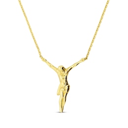 Jesus Necklace 14K Yellow Gold 17&quot;