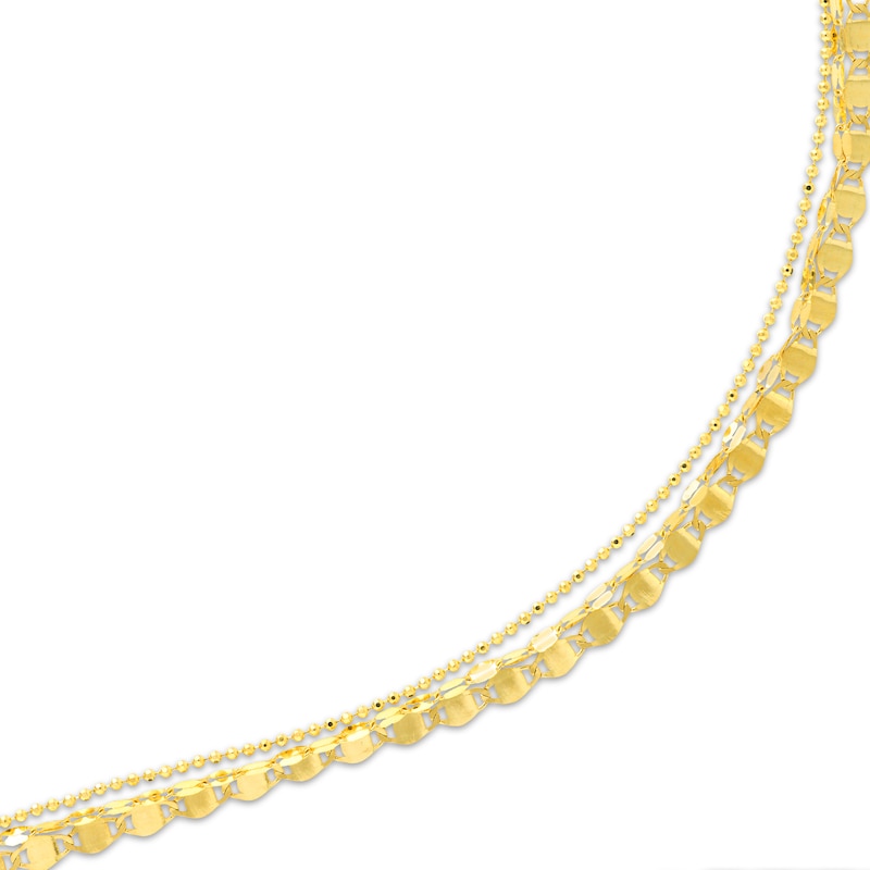 Main Image 2 of Three-Strand Chain Necklace 14K Yellow Gold 18&quot;