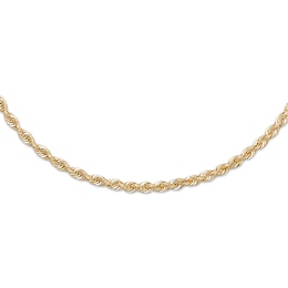 Semi-Solid Rope Necklace 14K Yellow Gold 16&quot;