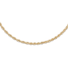 Semi-Solid Rope Necklace 14K Yellow Gold 18&quot;