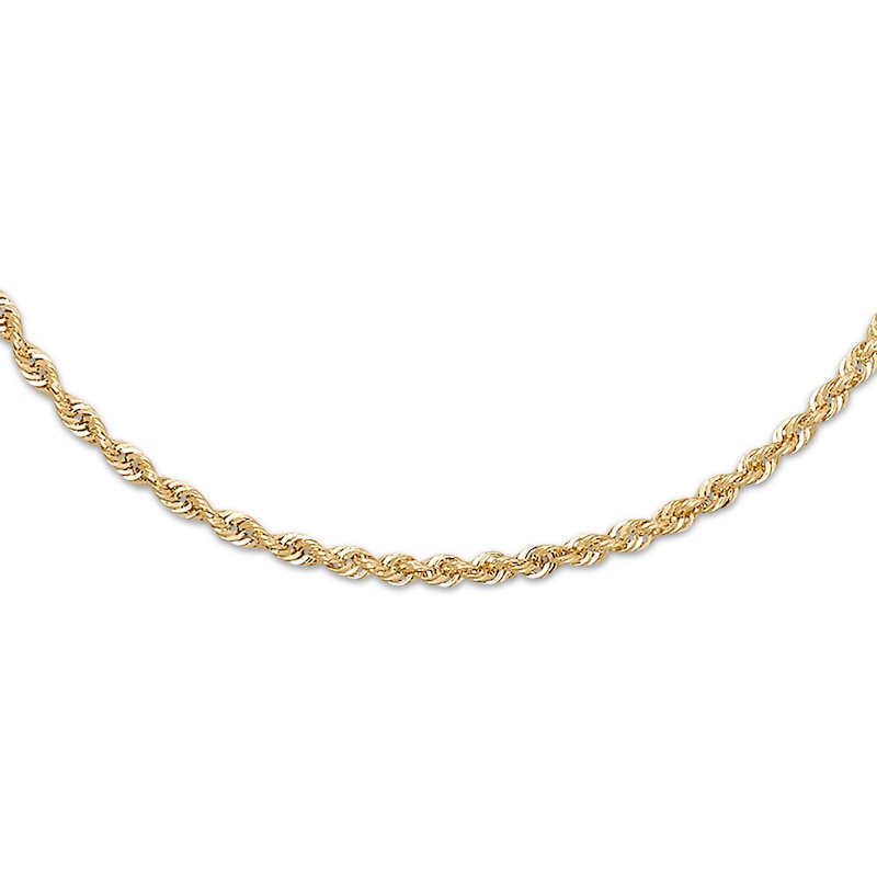 Semi-Solid Rope Necklace 14K Yellow Gold 20