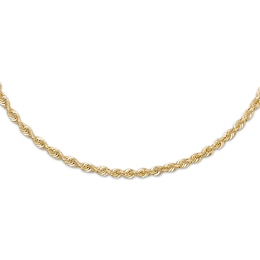 Semi-Solid Rope Necklace 14K Yellow Gold 24&quot;