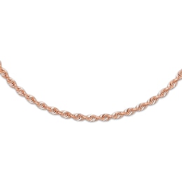 Rope Necklace Hollow 14K Rose Gold 16&quot;