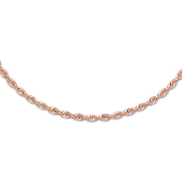 Hollow Rope Necklace 14K Rose Gold 18&quot;